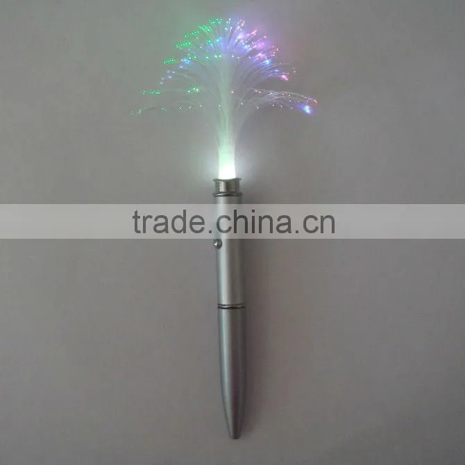 Fiber-optic glowing pen , glow in the dark fiber optic light pen,projector ballpointpen