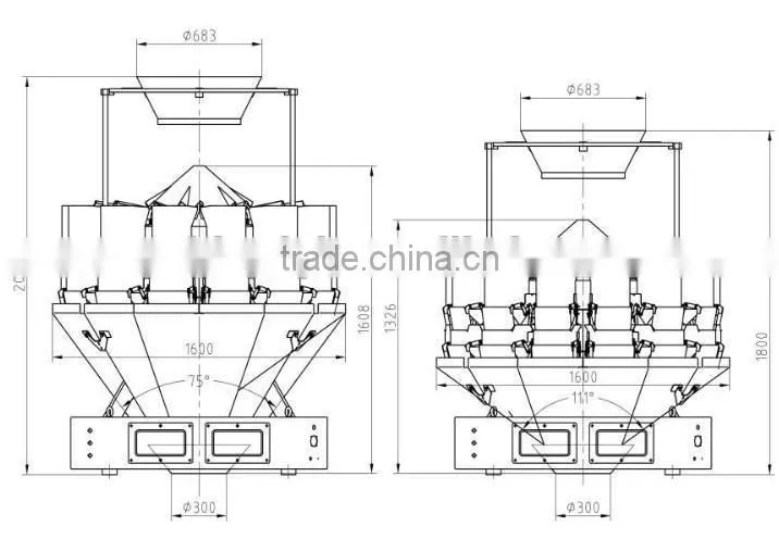 Salad/Vegetable Automatic Multihead Combination Weigher packing machine