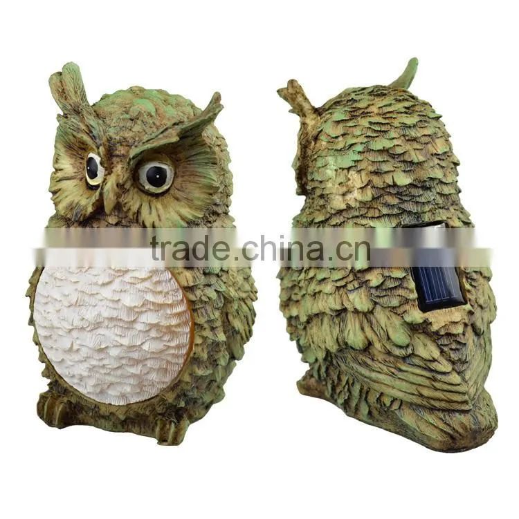 Owl solar resin light led garden resin outdoor lights