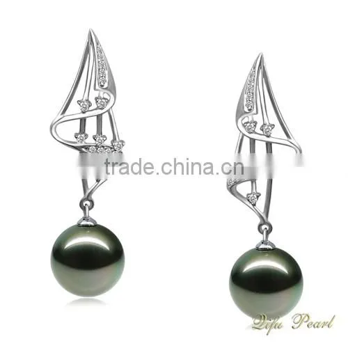 18k gold earring mountings for tahitian pearl