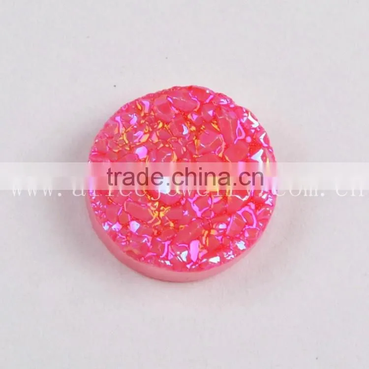 Wholesale round natural pink druzy cabochon beads druzy stone