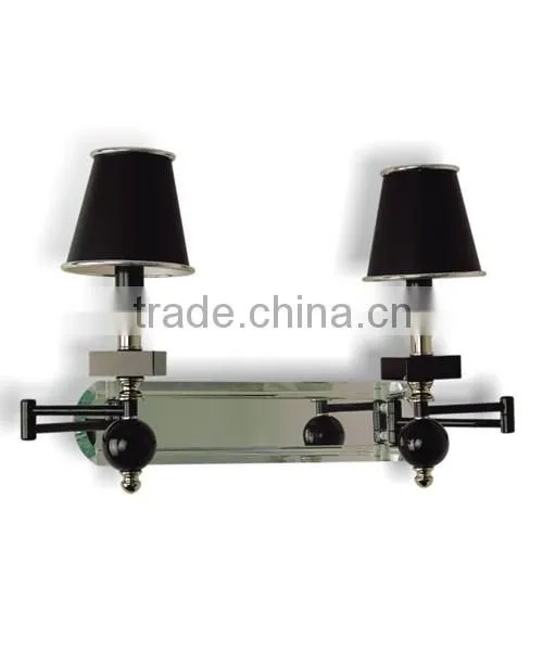 crystal wall lamp black double balls