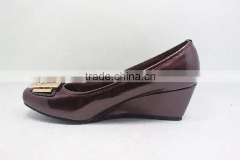 Wholesale big buckle platform wedge heel women shoes