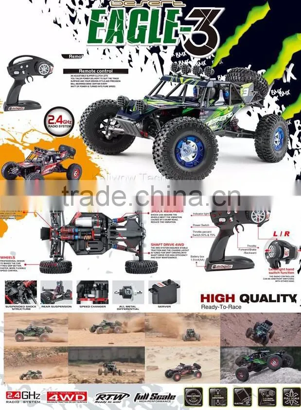 High speed 390 motor rc car with 2.4Ghz radio control system for speed racing cars