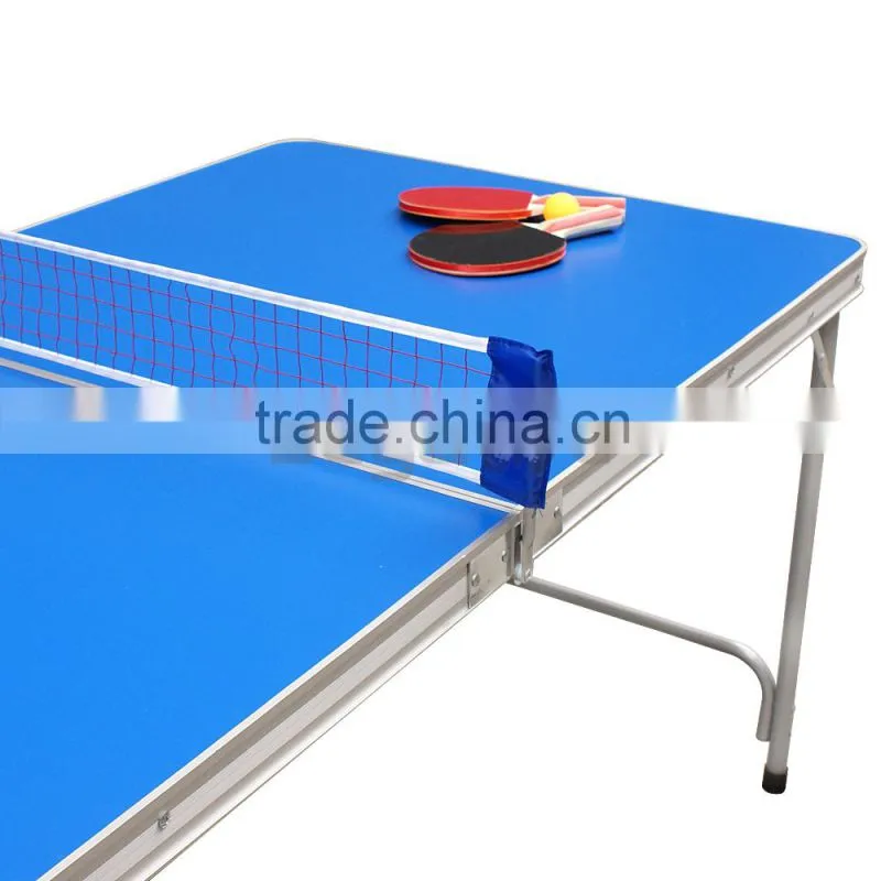 Practice Table Tennis Ping Pong Game Table Indoor Folding Midsize 2 Wood Paddle