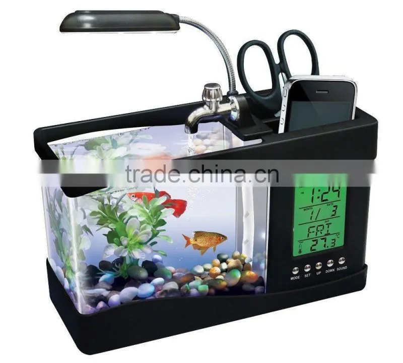 Desktop usb mini fish tank aquarium with running water