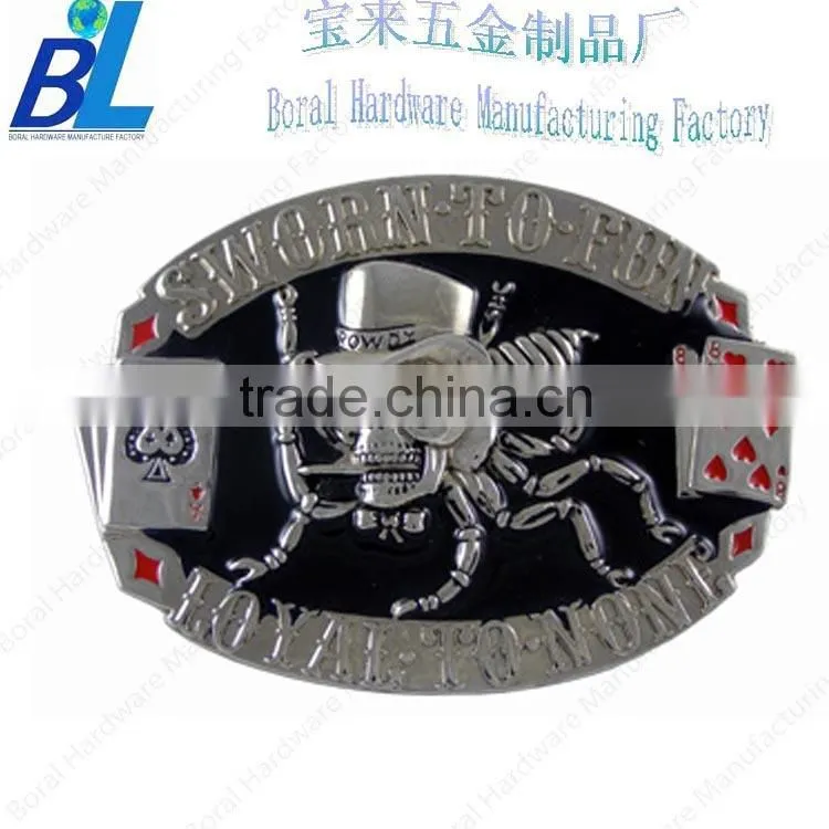 Unique color filled custom metal die casting belt buckle