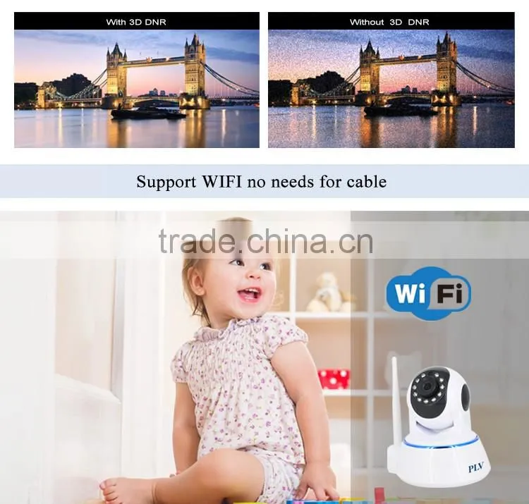 home security wifi wireless pt 1.3MP ip remote control motion detection camera