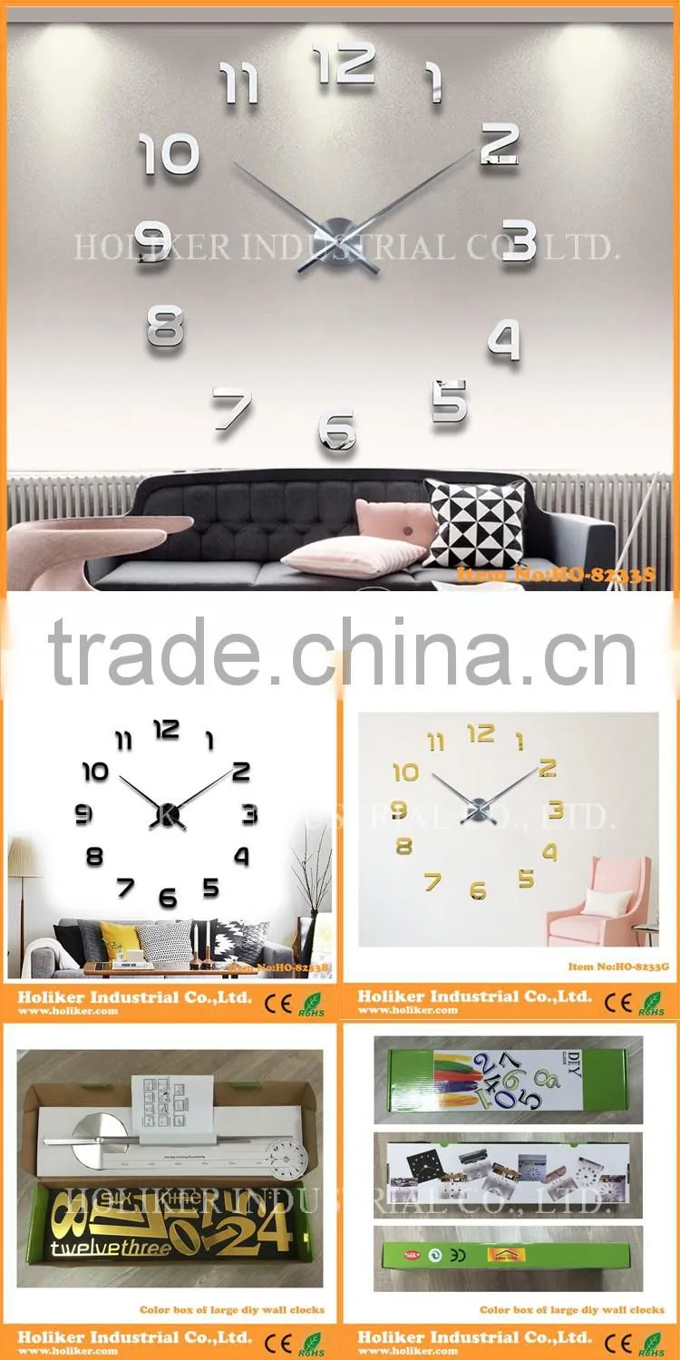 Modern home decorative diy 3D wall clock
