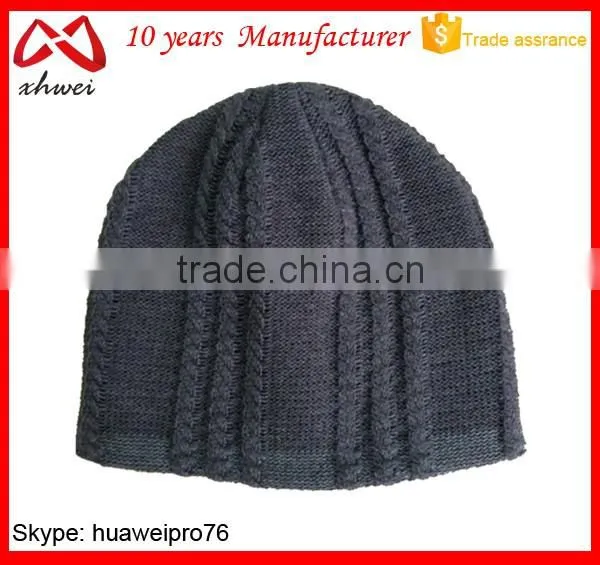 OEM Factory 2016 Fashion Polyester Stripe Hip Hop Hats Winter Beanie Hat Knit