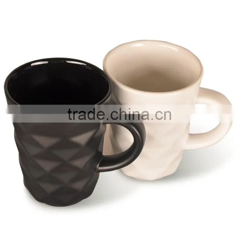 Everich 300ml Porcelain Cups & Ceramic Coffee Mug With Diamond Surface