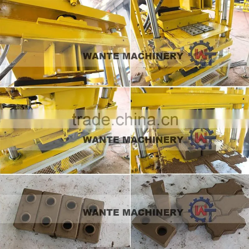 WANTE MACHINERY WT2-10 high pressure auto clay interlocking block machine