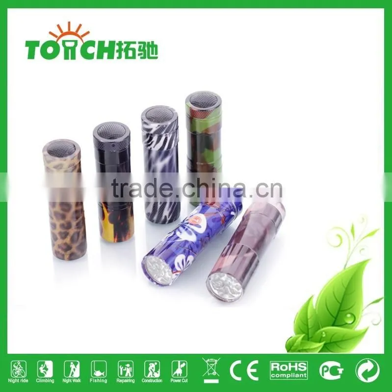 Hot Mini Cheap Aluminum 9 LED Flashlight for promotion gift LED flashlight