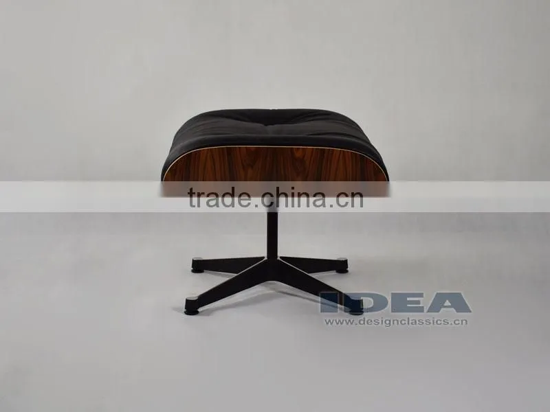 Replica Charles Lounge Chair Palisander Shell Black Leather