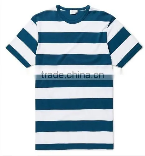 Customized design t-shirt classic cotton wholesale striped t-shirt