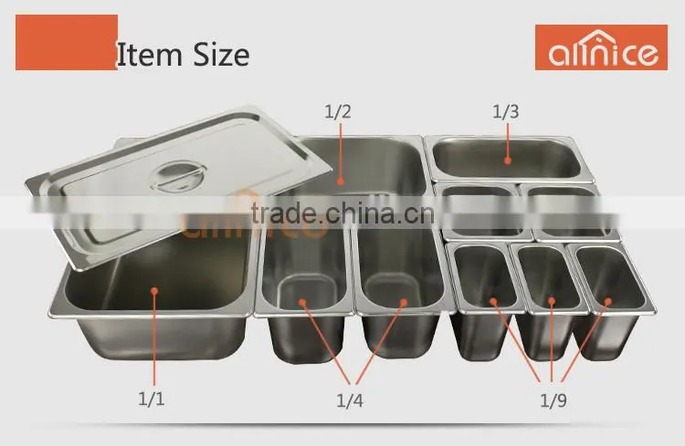 Stainless steel #201 Food Gn pan with 0.5/0.7/1.0mm thickness Stainless Steel Anti-Jam Steam Table Pan,Full size