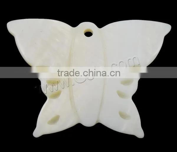 White Butterfly Natural Freshwater Shell Pendants