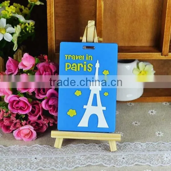 new products 2014 bag accessory blank PVC soft travel luggage tags factory wholesale