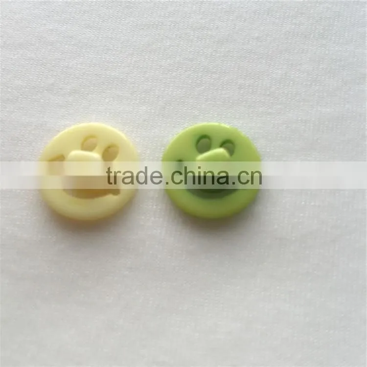 Fancy smiling face buttons resin button printing polyester resin button