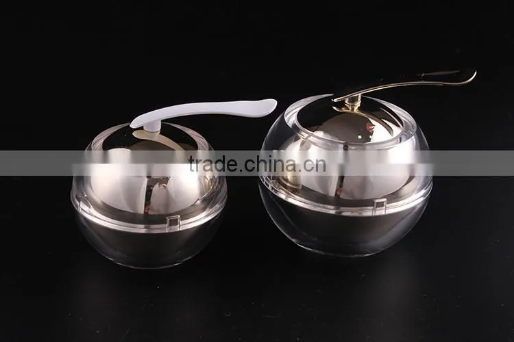 Acrylic round and oval cosmetic bottles