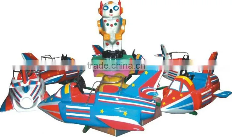 Amusement park items flying kiddie rides