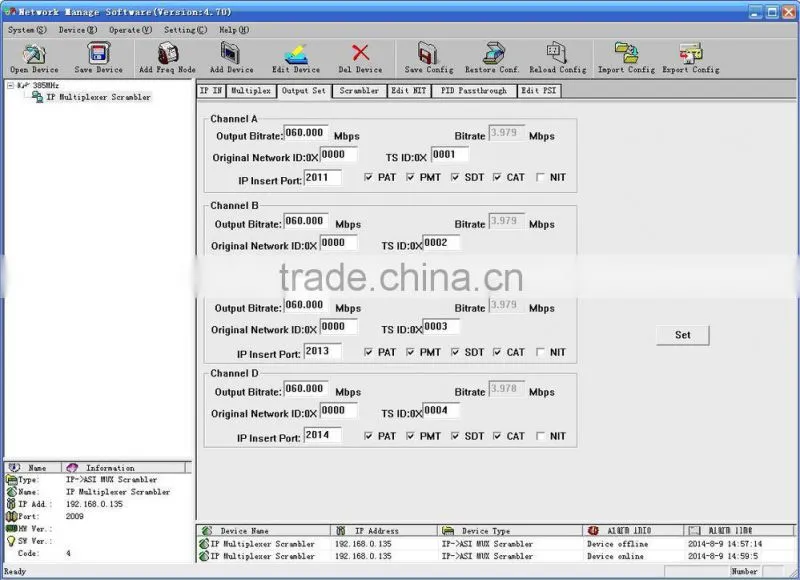 32 IP to ASI mux scrambler ip to asi