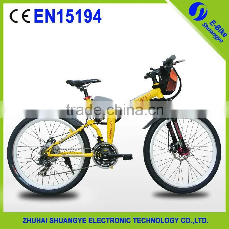 Shuangye 2015 new mountian bike full suspension carbon mountain bike electric bike