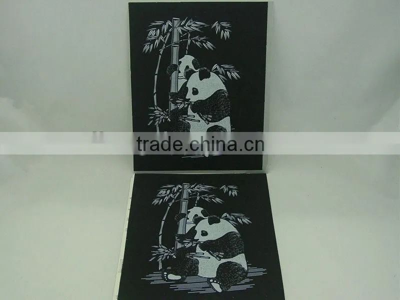 SGS&EN71 Certificaton Cute Lovely Panda Designed Engraving card/Scrap foil/foil card/foil paper engraving art