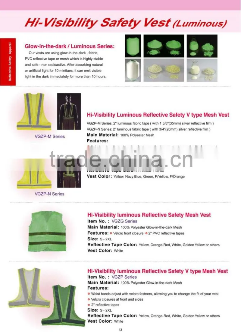 Hi-Visibility LED safety V type mesh reflective vest