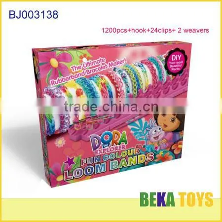 Crazy make friendship rubber band bracelet crazy rainbowe loom band kit in blue box