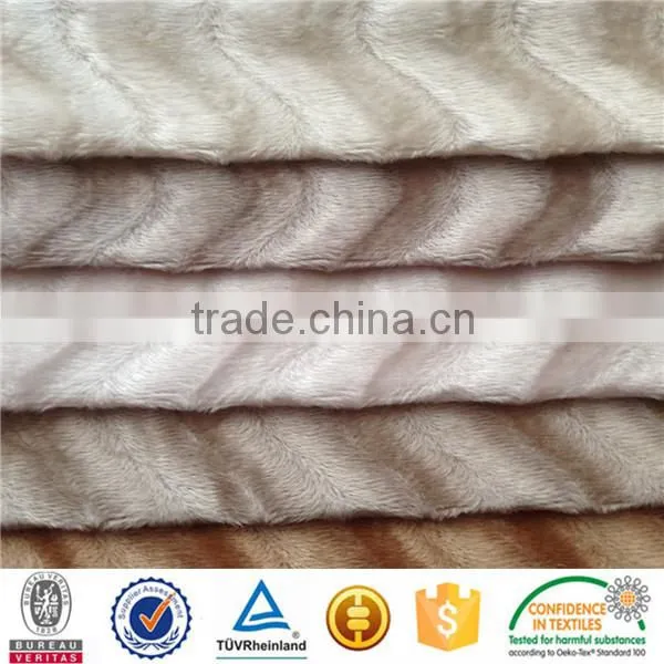 100 polyester grey brushed short velour fabric