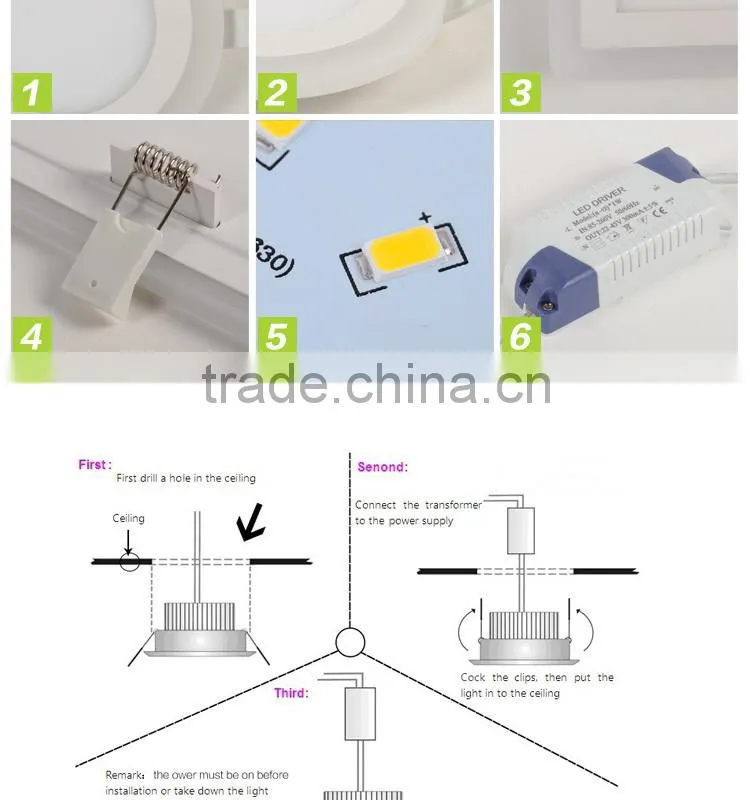 6w LED warm and cool white 2 color panel light (Side emit) round led panel light