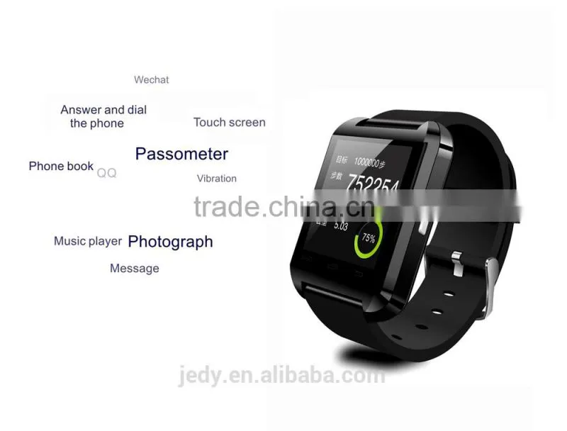 Smart watch with 1.48'' TFT display U8 Bluetooth smart watch 2015 for android and IOS phones