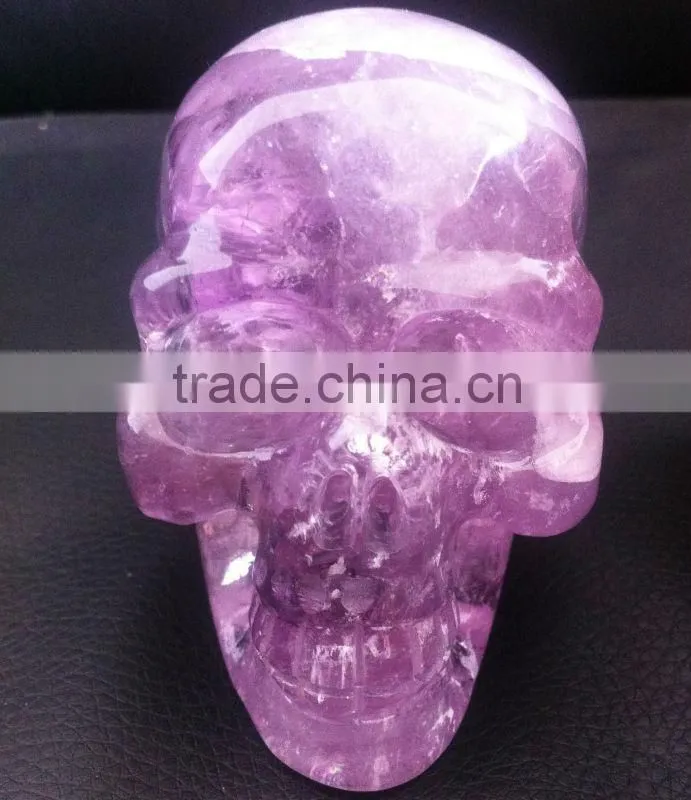 Crystal Hand Carving Amethyst Skull for sale