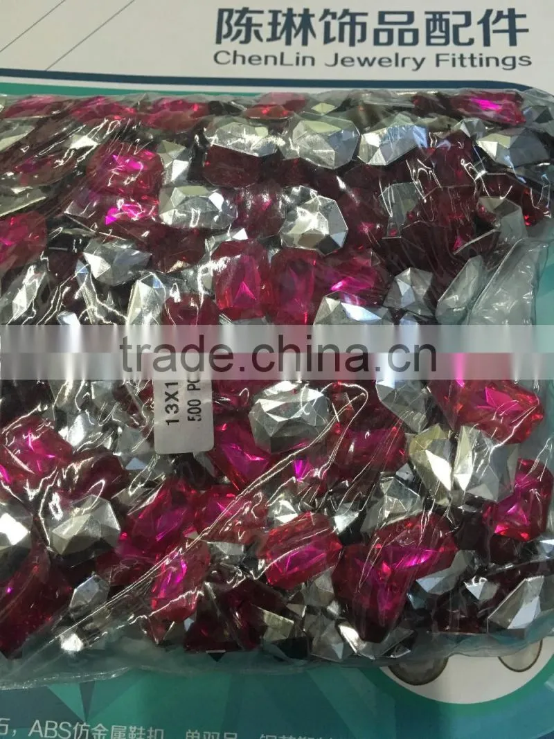 Taiwan quality sew-on acrylic rhinestone octagon shape acrylic rhinestone