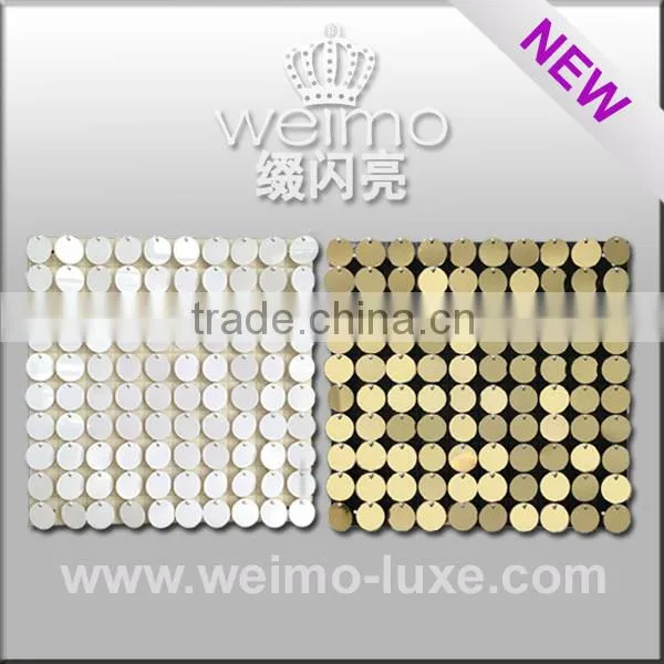 2014 sequin pvc wall panel for shopping mall decoration
