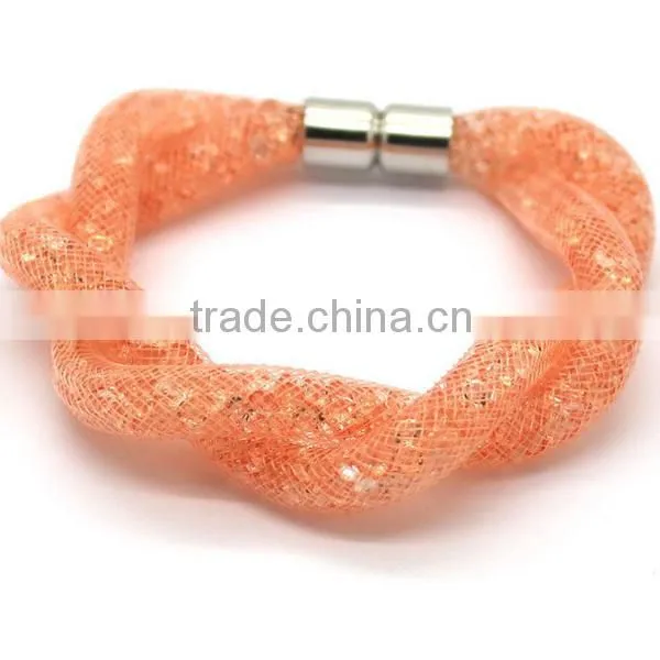 mesh style wrap mixed crystals bio magnetic bracelet price