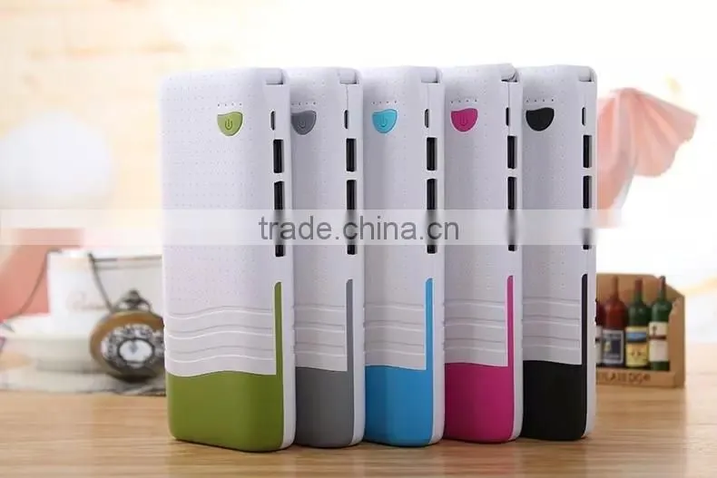 Portable power bank for smartphones 12000mAh fashionableTriple USB Out with Table Lamp
