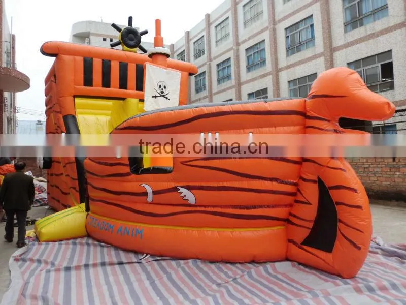 Small mini pirate ship bounce house , pirate ship playground