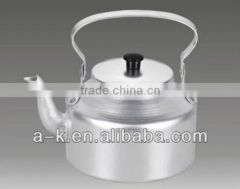Aluminum tea kettle with washing white finish