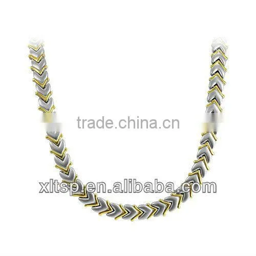 TT280 Fashion Heart Titanium Magnetic Necklace Set; leaf necklace set