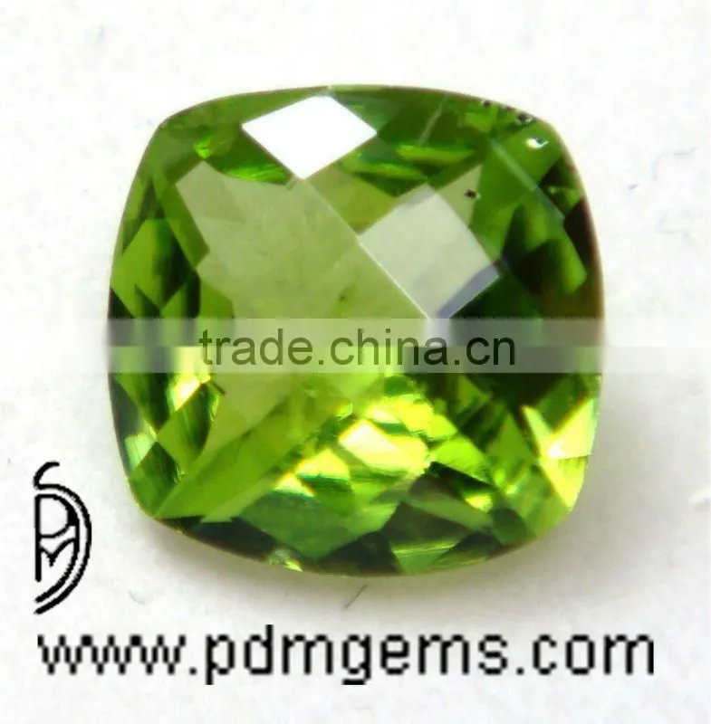 Peridot Cushion Checker Checkerboard Color Gemstone From Manufacturer