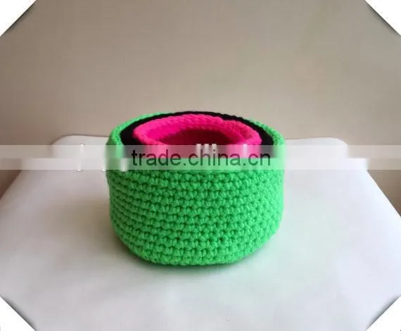 Hand crochet storage baseket , crochet basket set, crochet basket