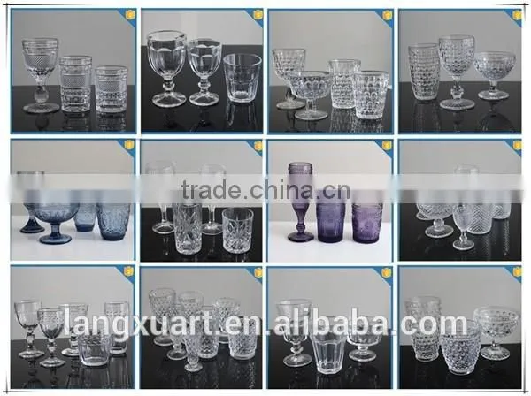 Sunflower pattern colored drinking glass manufacturers china