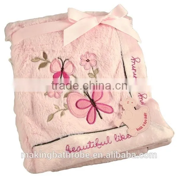 Personalised Baby fleece animal Blankets - Butterfly and bear