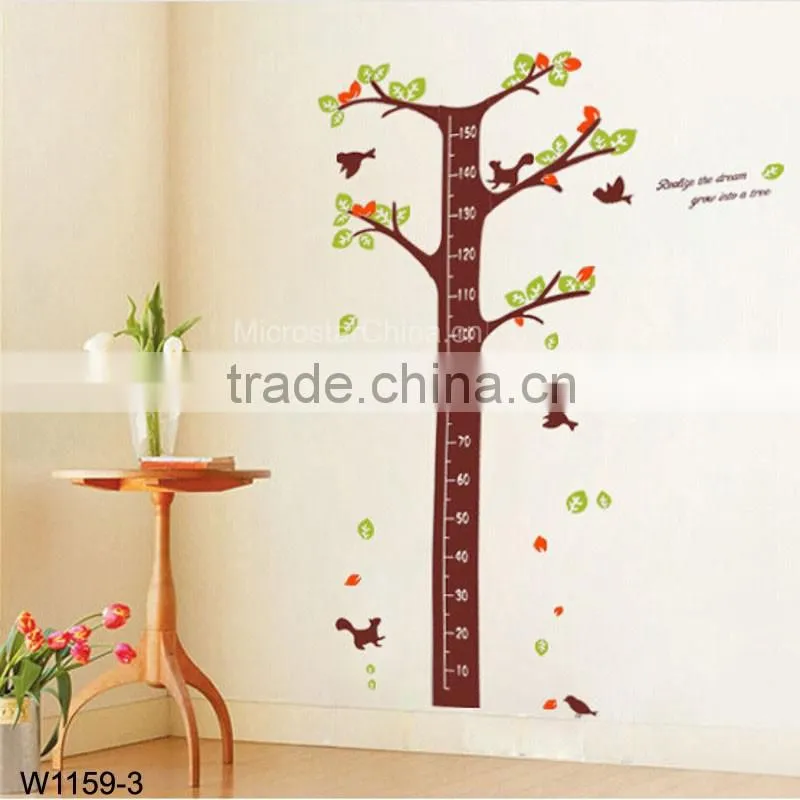 Cute cartoon characters Kids height measuring Wall Stickers Boy Girl Growth Chart