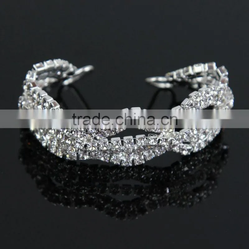 Five Parts Hot Bling Diamonde Bikini Silver Rhinestone Connectors Made in China B01721Y