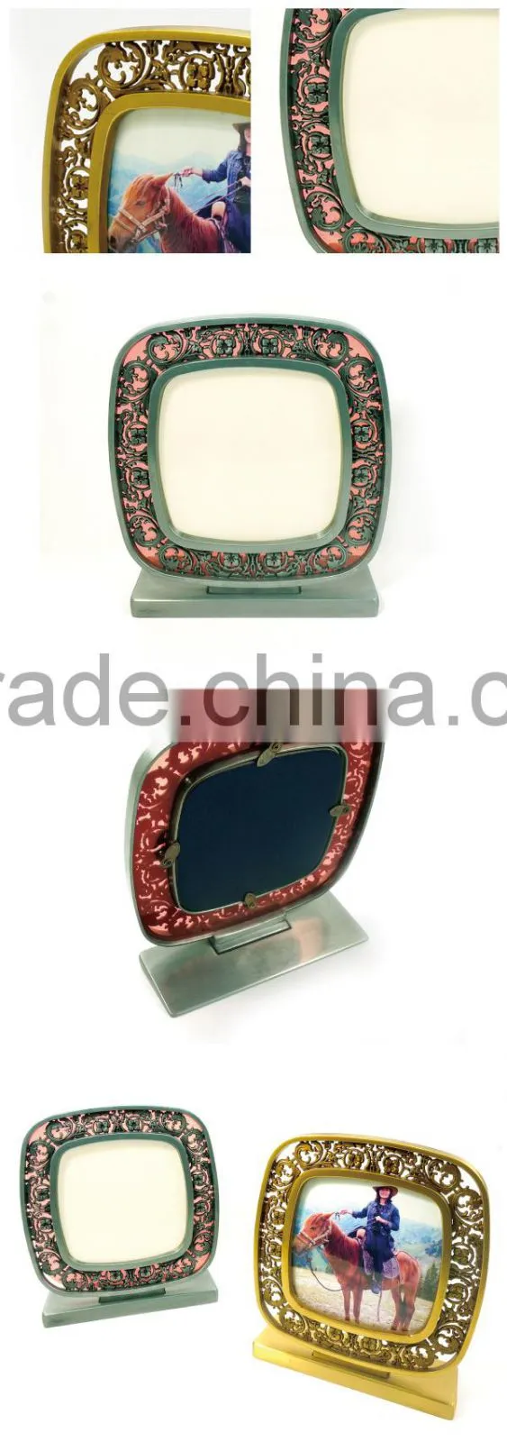 Souvenir cheap bronze zinc plated metal alloy picture frames