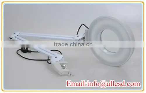 Table-clamp type LED light optical illuminated magnifier
