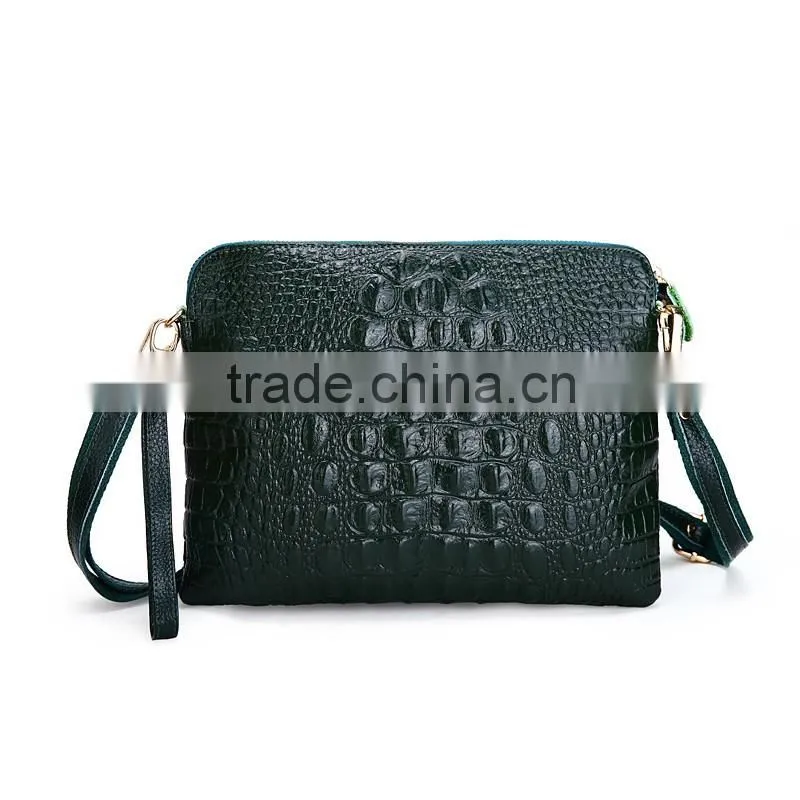 2015 Genuine Leather Women Bag Fashion Crossbody Shoulder Messenger Bags for Women With Crocodile Pattern Ladies Envelope Clutch